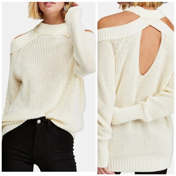 Free People Sweaters - Free People Half Moon Bay Pullover Sweater Ivory